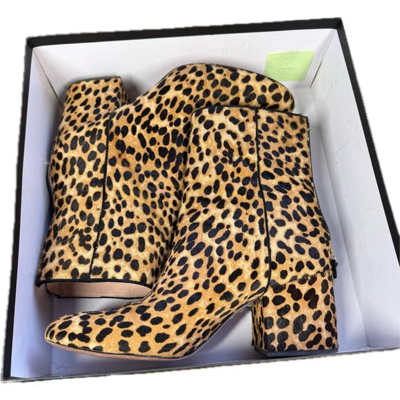 J.Crew Sadie Leopard Calf Hair Ankle Boots Size 10 - Picture 9 of 13